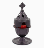 Μεταλλικό Καντήλι με σταυρό Ανθρακί