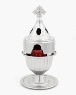 Μεταλλικό Καντήλι με σταυρό Ασημί